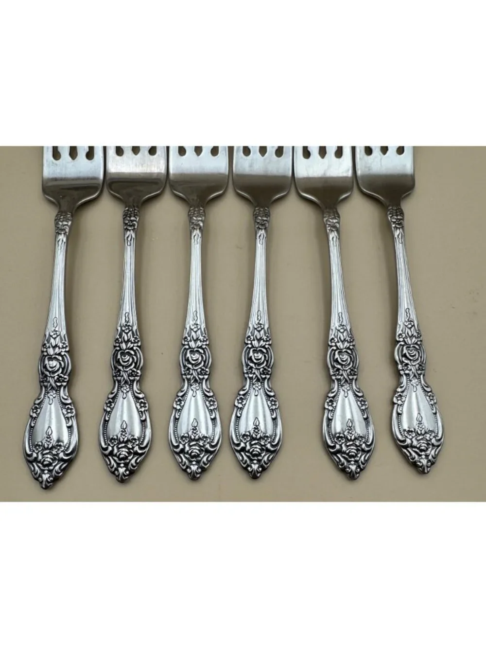 6 Oneida OCO WORDSWORTH Salad Forks USA Glossy Stainless Steel Flatware
